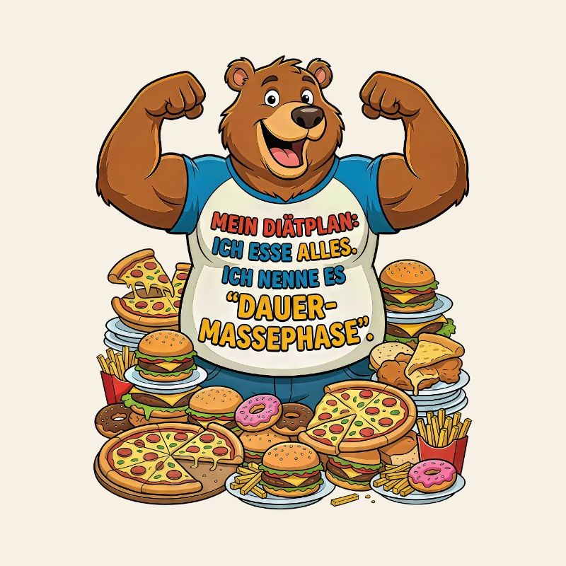 Permanent mass phase: Bear with pizza