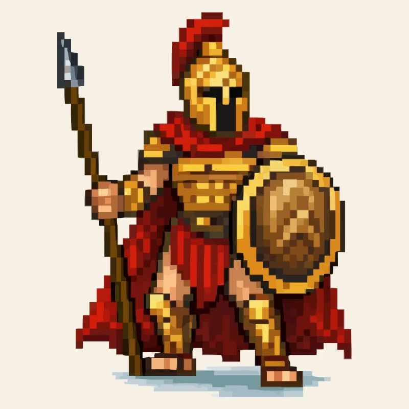 Guerrier pixel spartiate