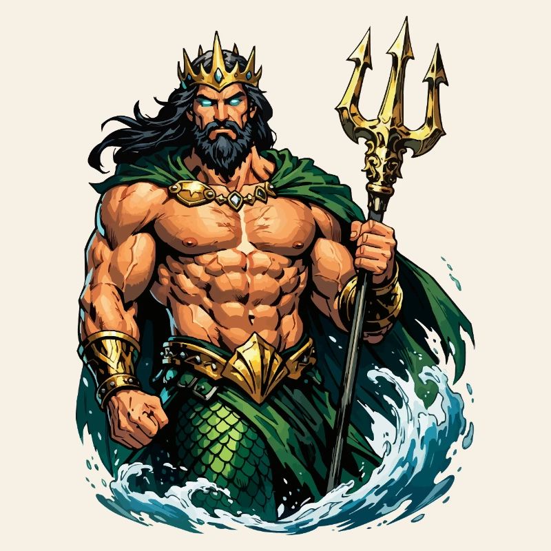 Poseidon King with Trident
