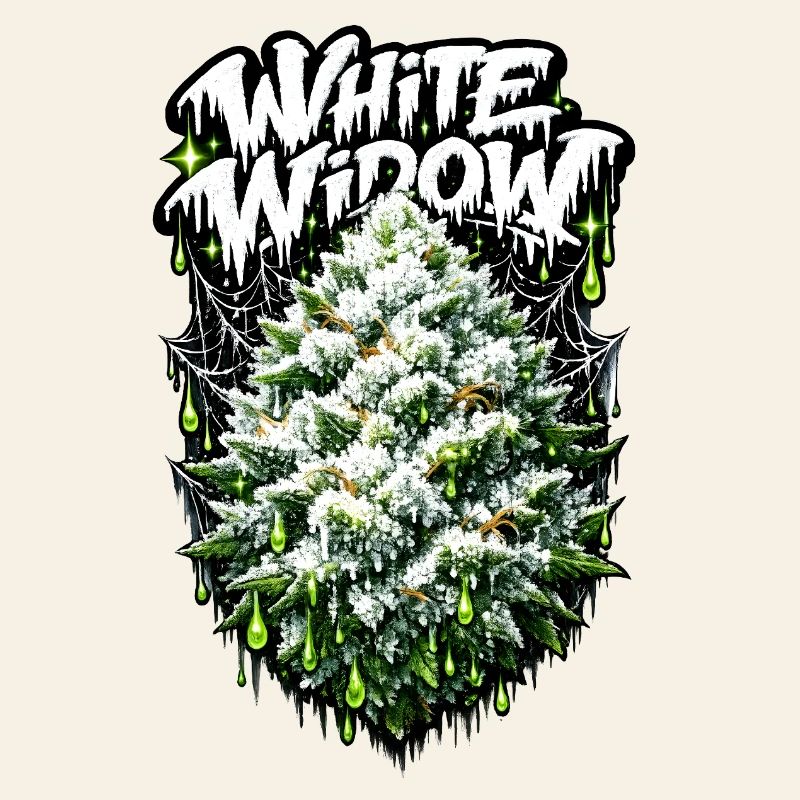 White Widow Cannabis Graffiti Print