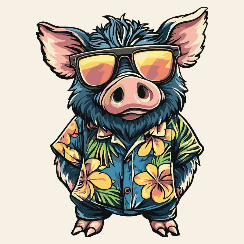 Porc Comic Sanglier de vacances