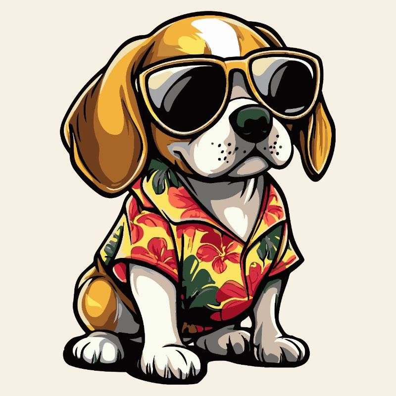 Beagle Hund Comic Urlaub