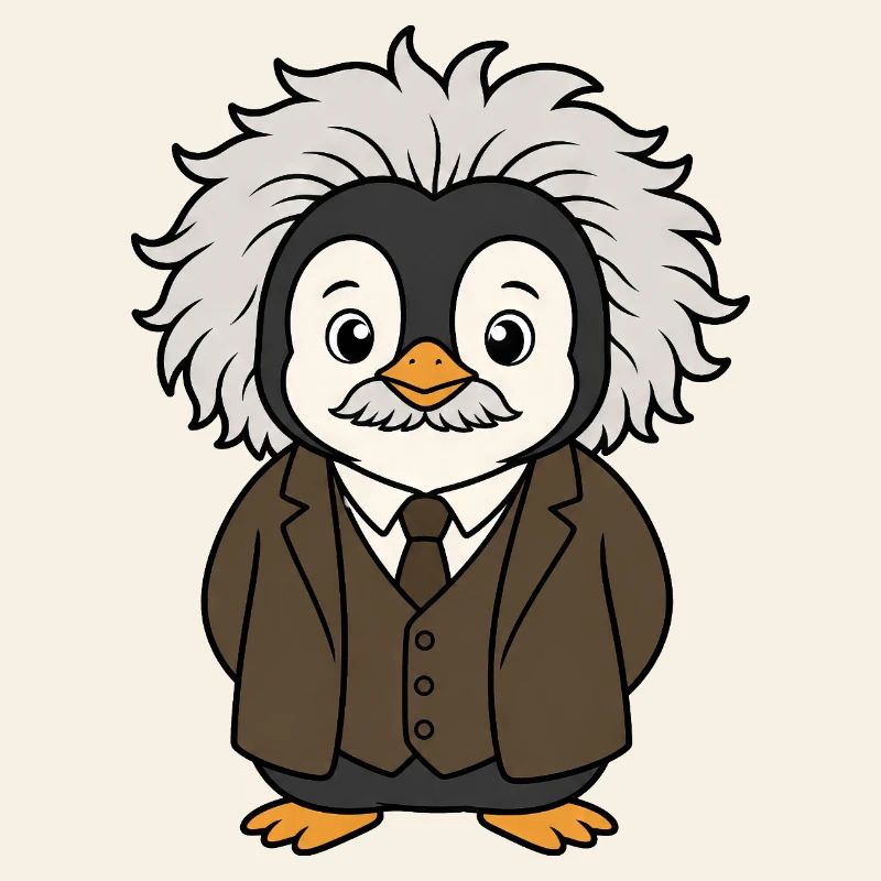 Funny Penguin Physicist Science Professor