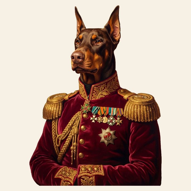 Dobermann Portrait: Der Königliche General