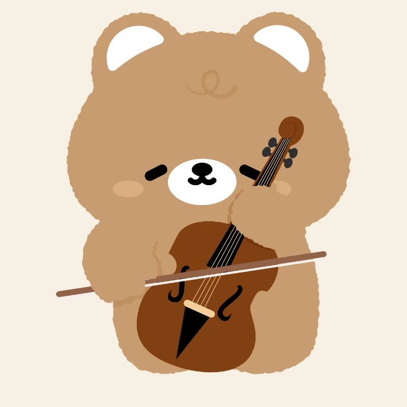 Bear Cello Charm