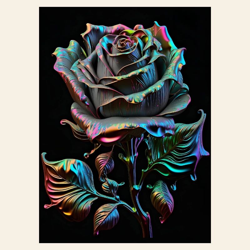 Regenbogenrose Metallisch