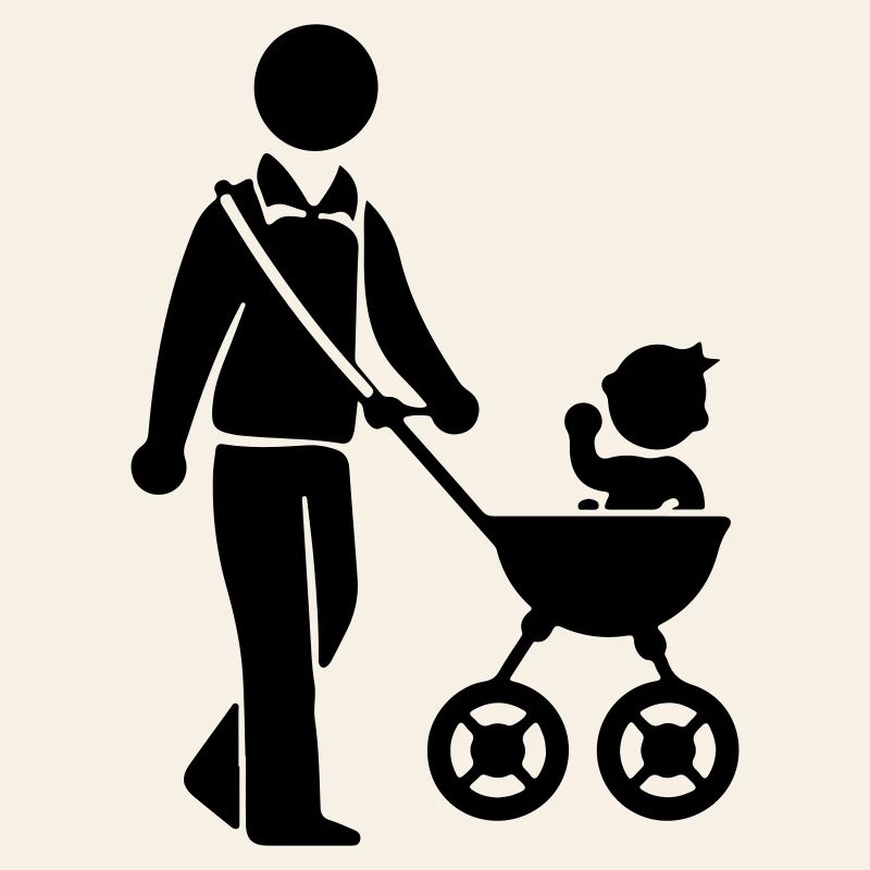 Papa poussette bébé