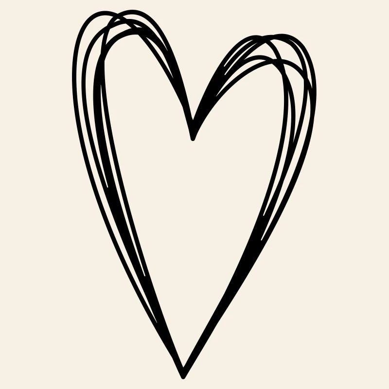 Herz Scribble Doodle gekritzel Symbol Liebe