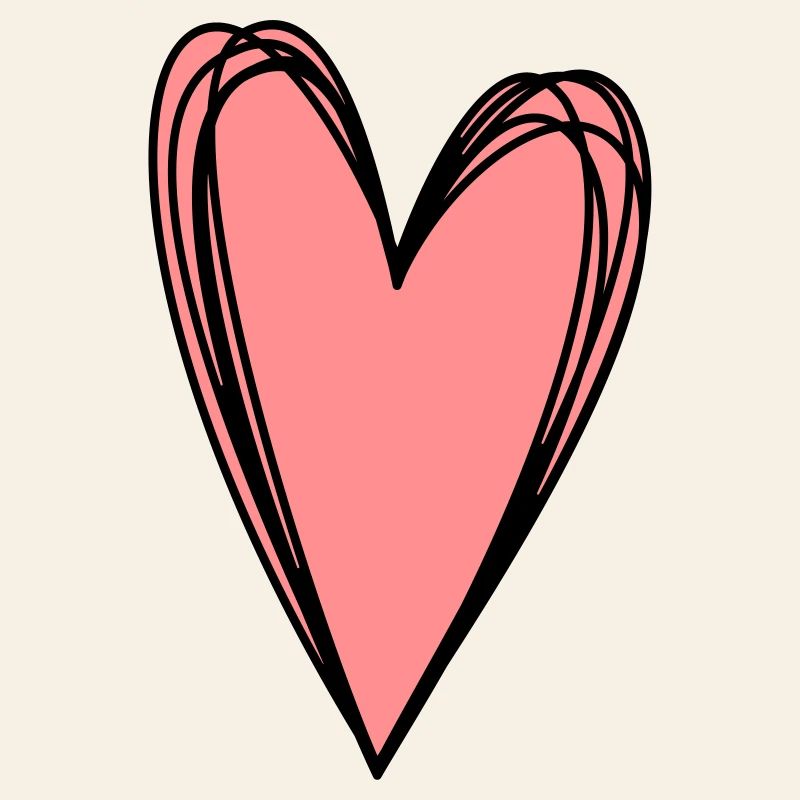 Herz rosa Scribble Doodle Geschenk Liebe