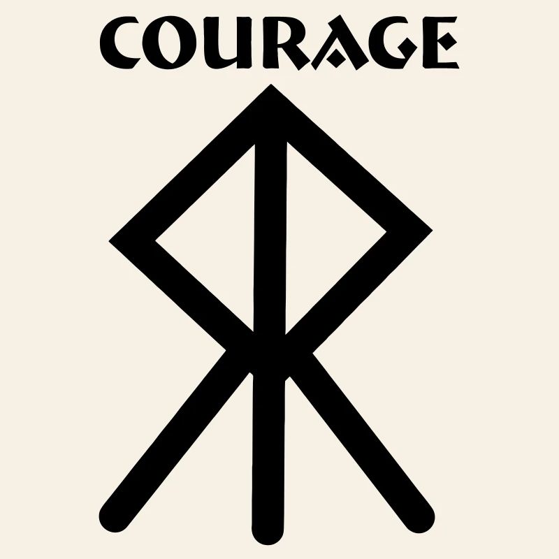 Courage Wikingerrune mit Text COURAGE