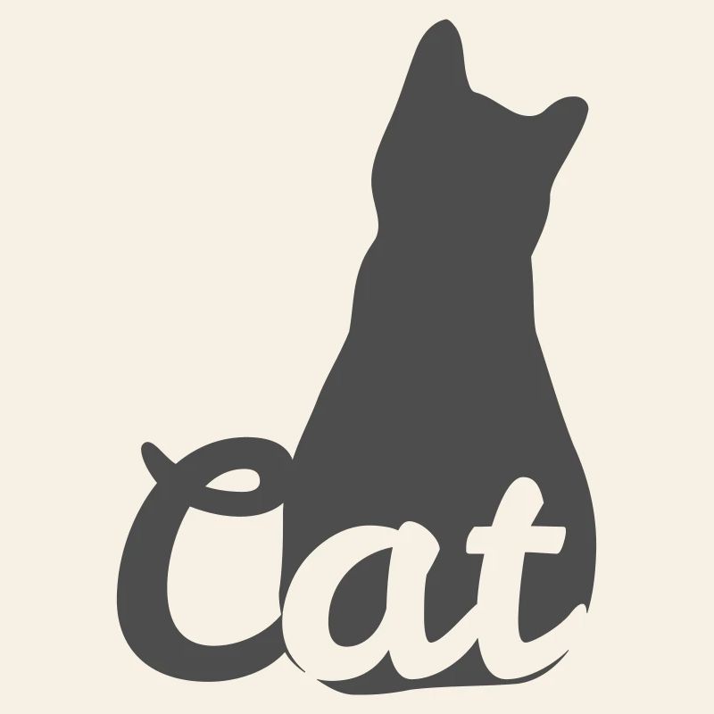 Cat silhouette with cat text