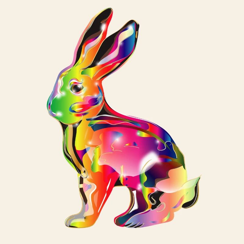 colorful shimmering rabbit