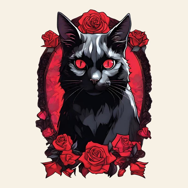 Gothic Black Cat Portrait