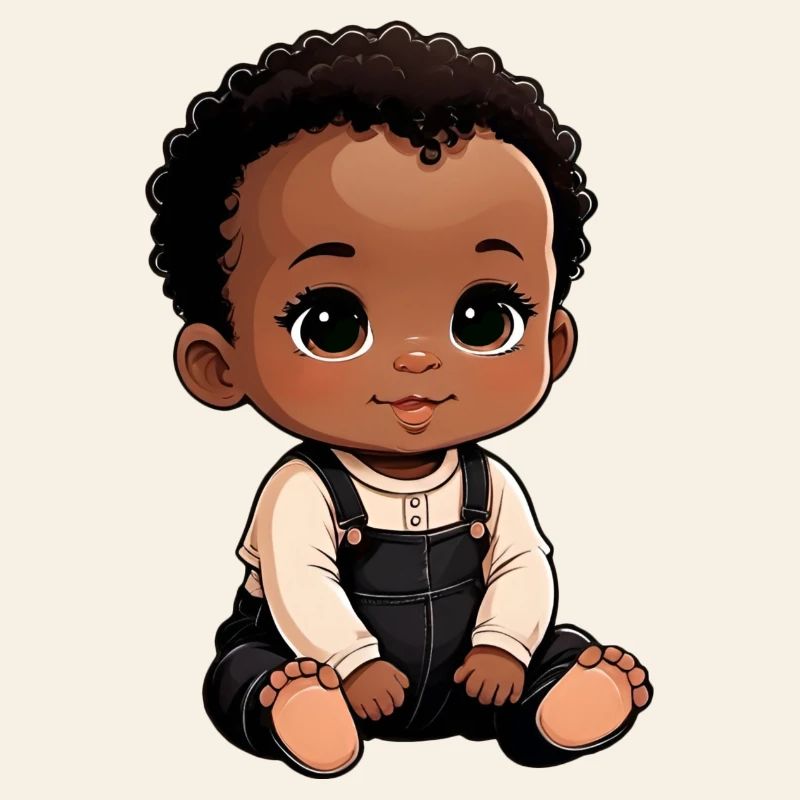 Bébé de dessin animé mignon et heureux