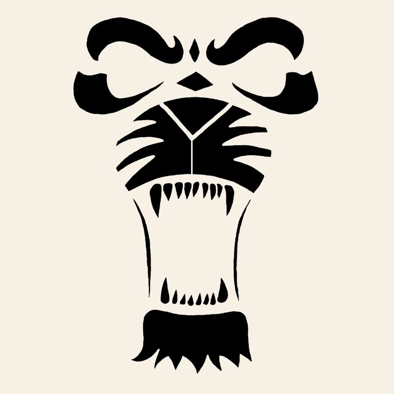 Raublöwe oder Tiger (Schwarz)