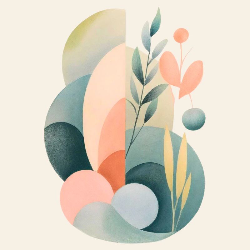 Pastel Abstract Flora Composition