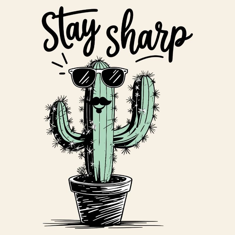 Humorous cactus with sunglasses