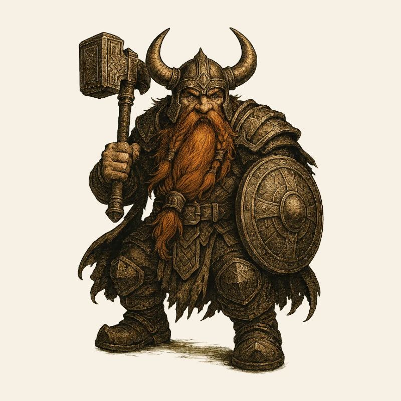 Dwarf with helmet and hammer
