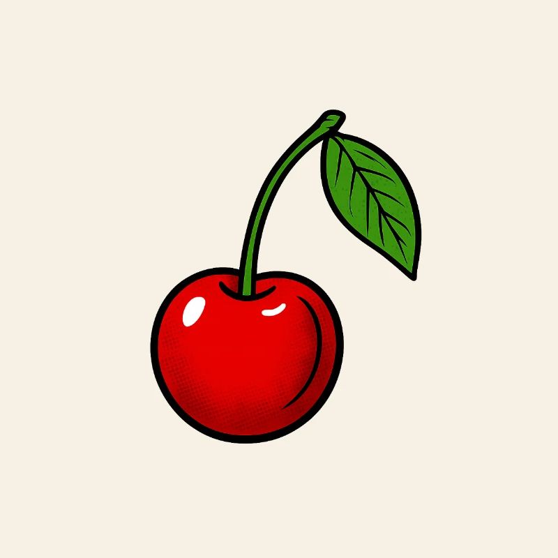 Fruity cherry print with leaf design