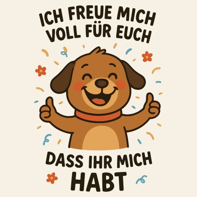 Chien joyeux avec message