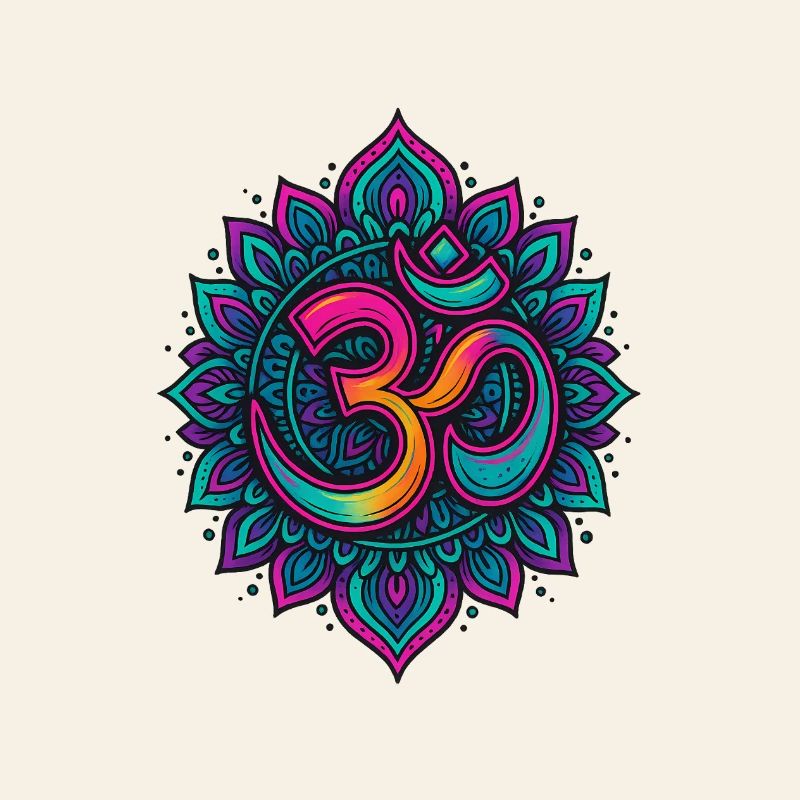 Psychedelisches Om Goa Mandala