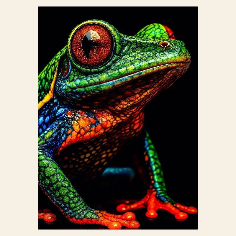 Lebendige Regenbogen-Laubfrosch-Illustration