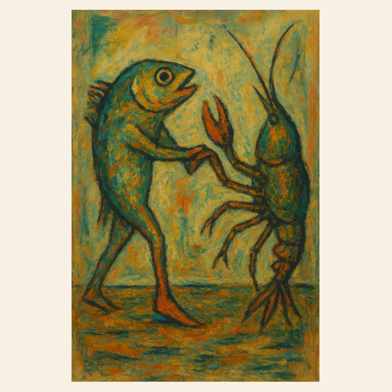 Abstrait Danse du poisson Impression d’art