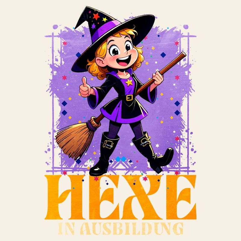 Witch in training with magic wand