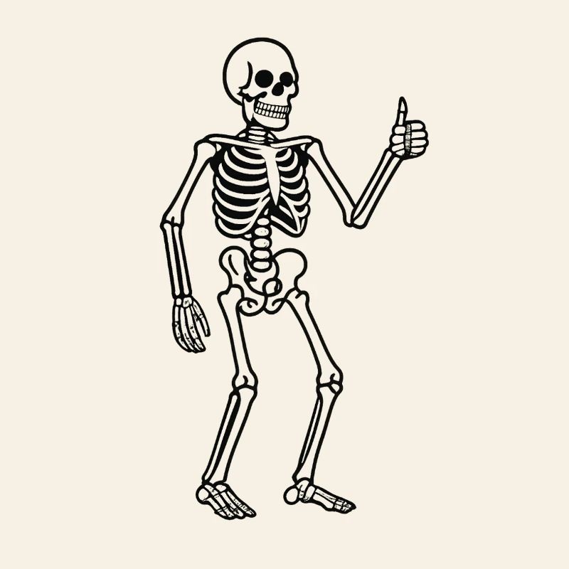 Leuchtender Skeleton im Retro Stil