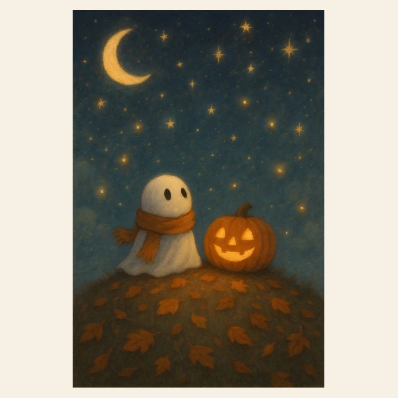 Fantôme d’Halloween avec citrouille