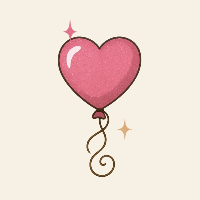 Glitter Heart Balloon Pattern