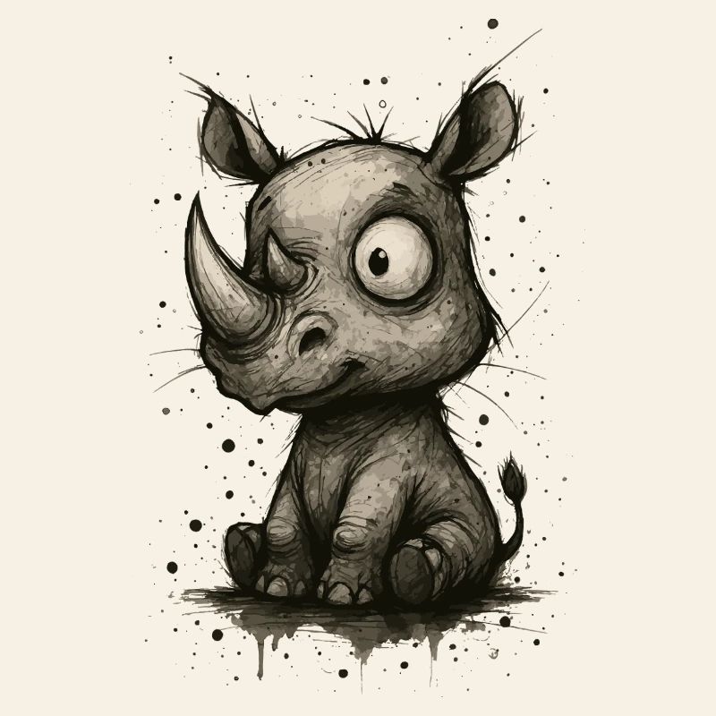 Lustiges Nashorn – Comic-Splash