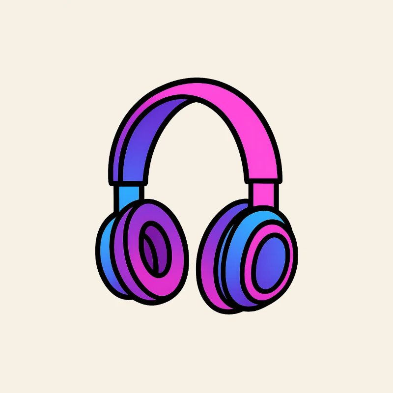 Neon Gradient Kopfhörer Illustration