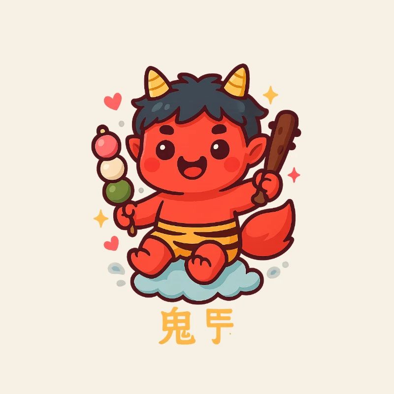 Oni doux avec dango et bâton