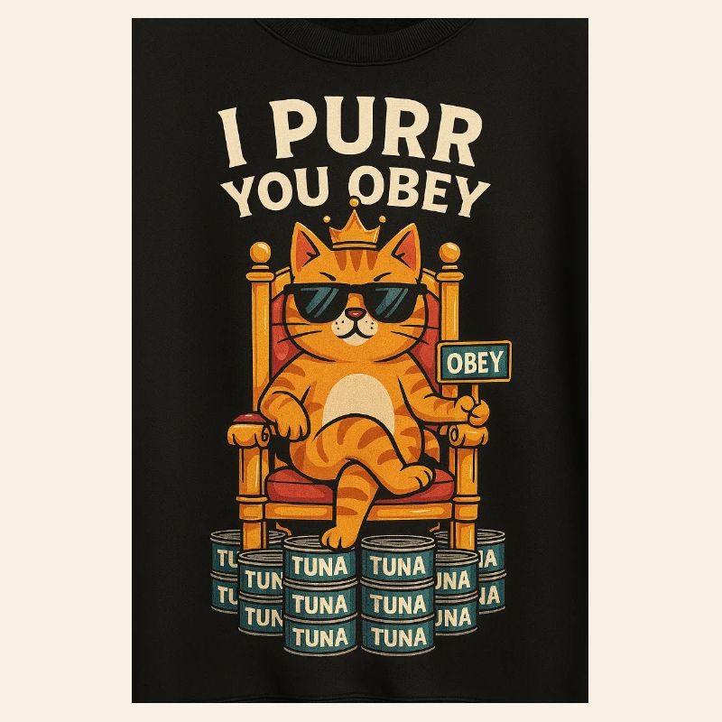 Commandes du roi des chats avec du thon