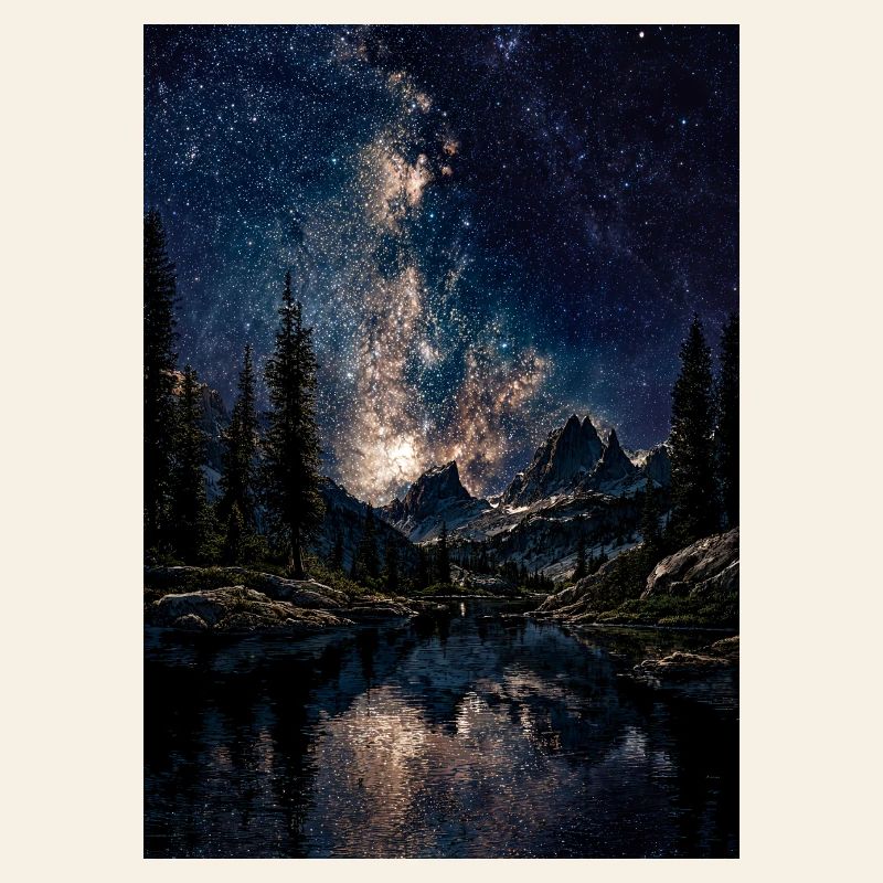 Milky Way Over Mountains