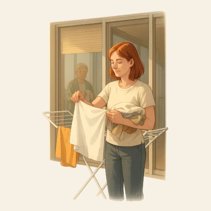 La lessive à la lumière : un quotidien tranquille
