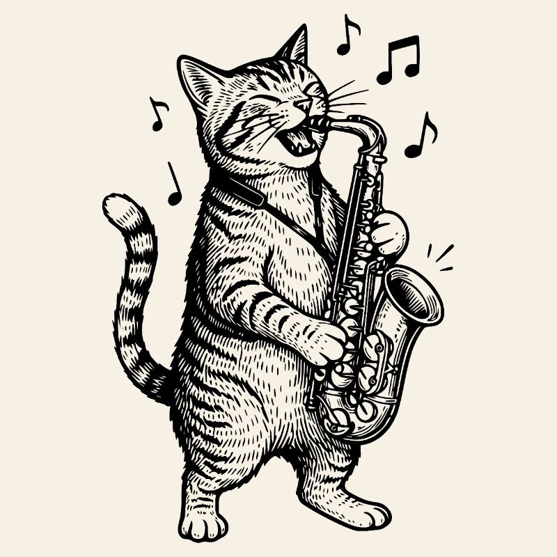 Chat musical Saxophone Art
