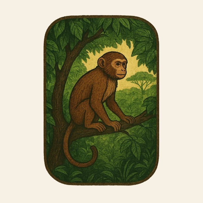 Jungle monkey in vintage style