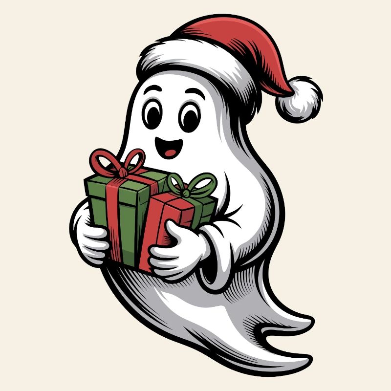 Weihnachtsgeist mit Geschenk