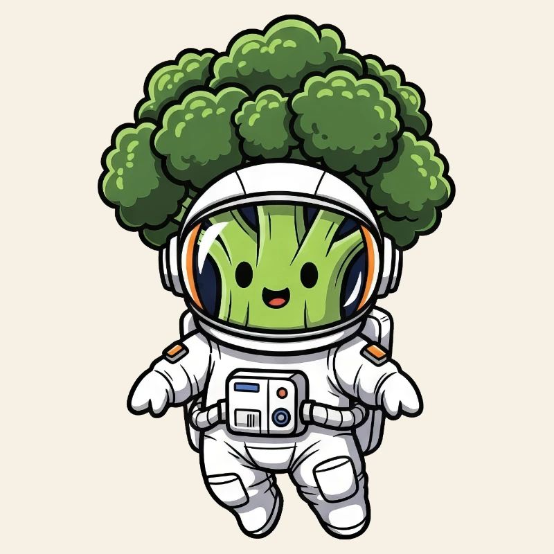 Broccoli Astronaut in Space Spaceship Vegetables