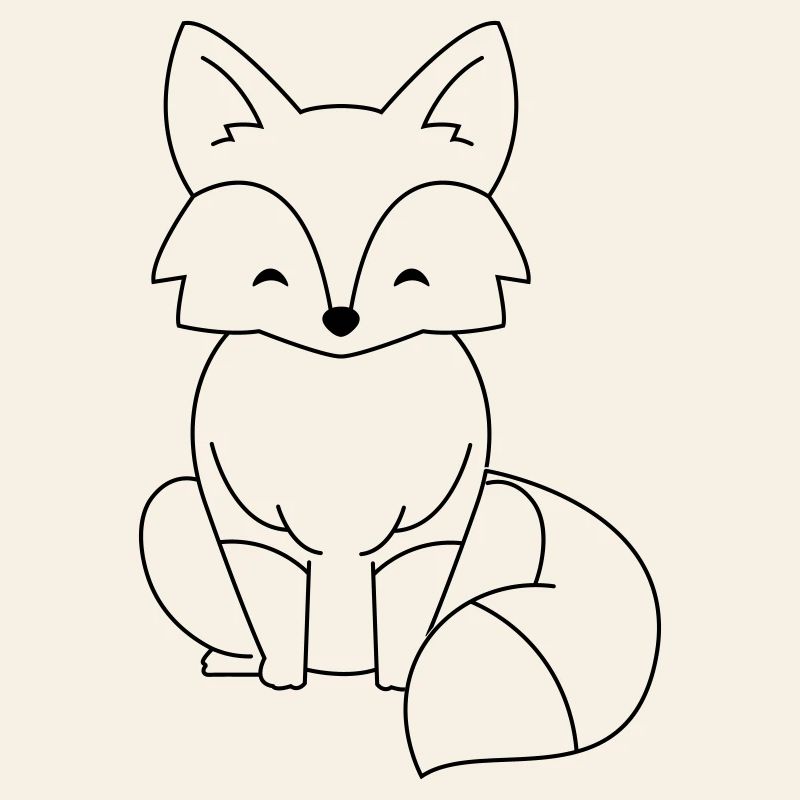 Comic Fuchs in schwarz