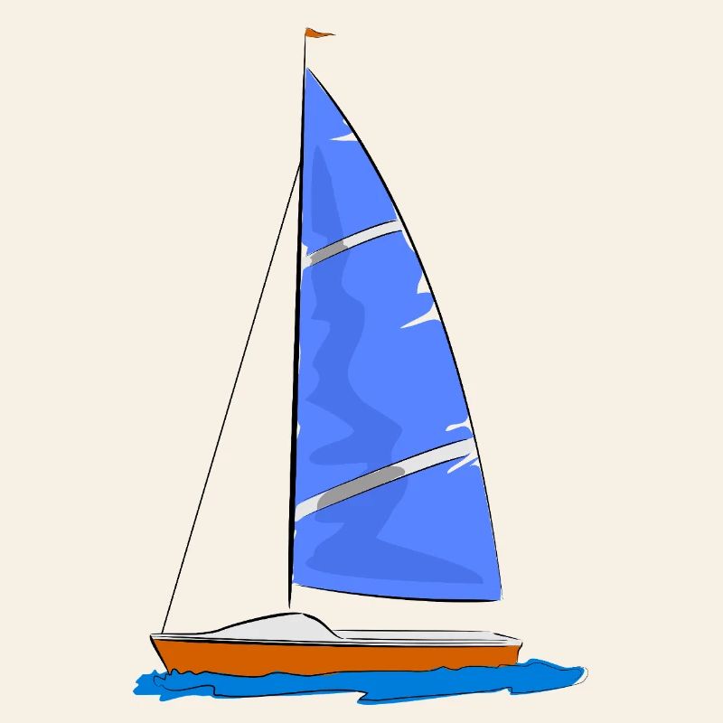 Sailboat blue sail