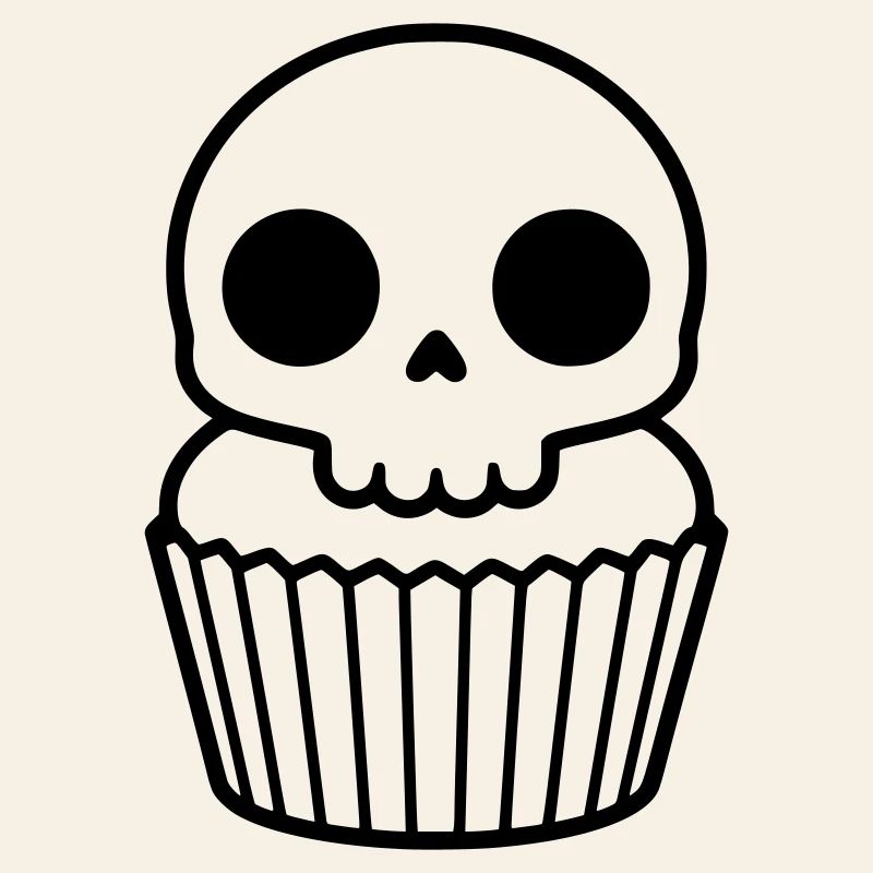 Cupcake effrayant | Crâne d’Halloween