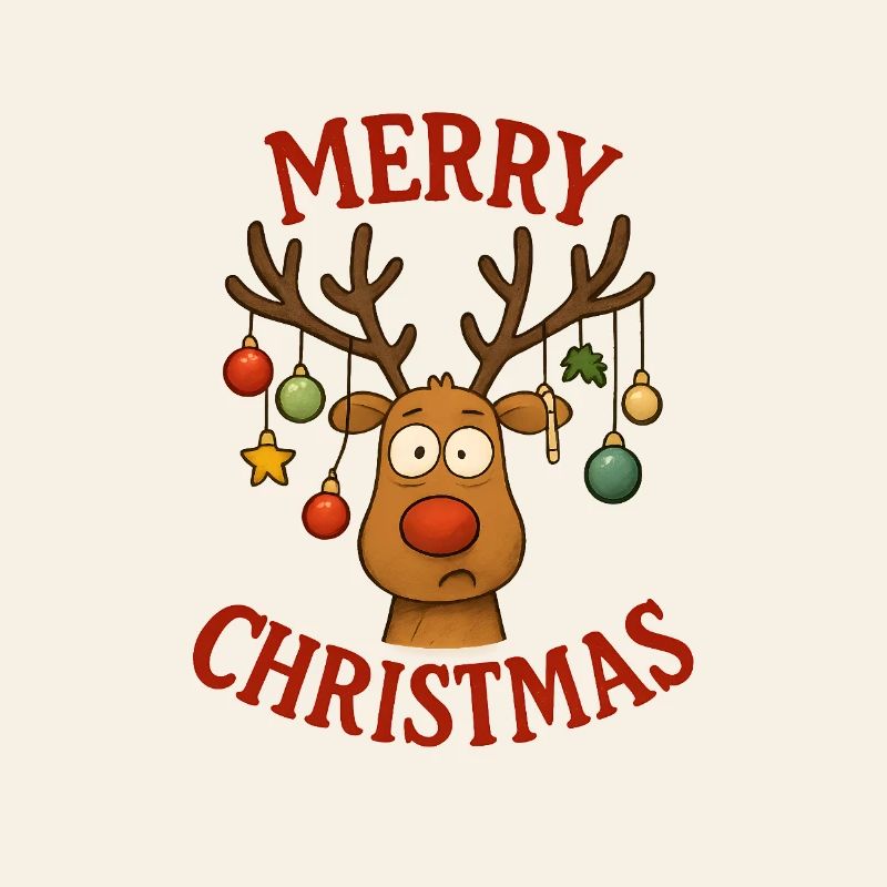 Cerf Rudolph Joyeux Noël doux