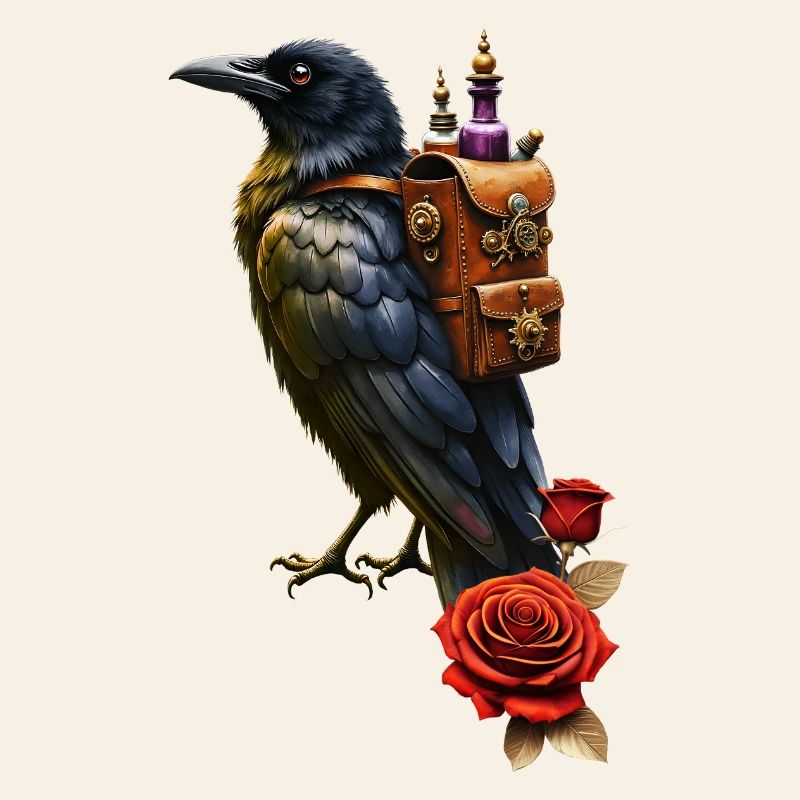 Steampunk Raven with Alchemy Backpack