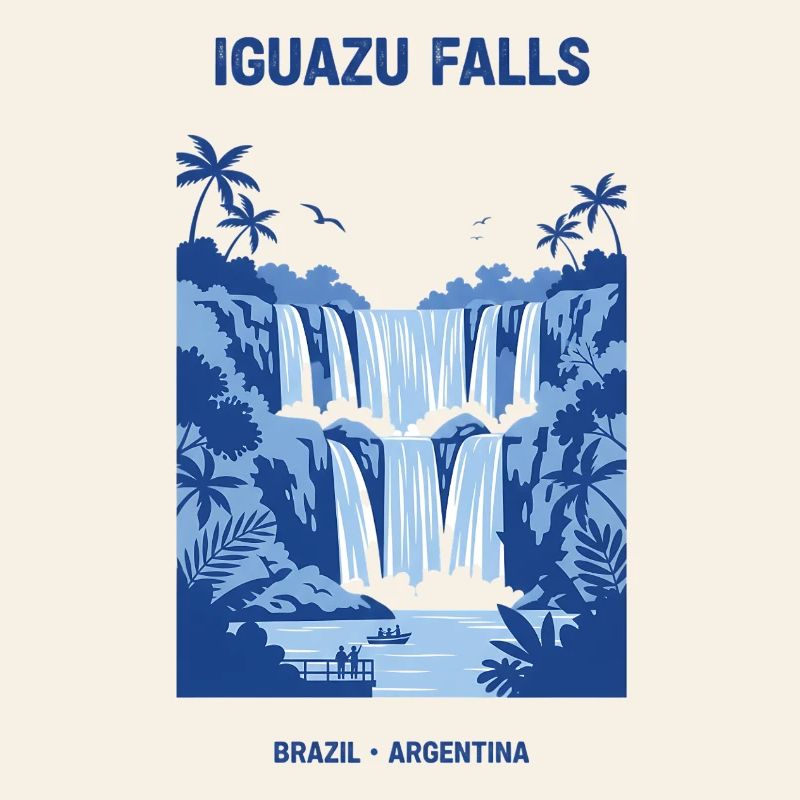Conception de la cascade bleue des chutes d’Iguazu