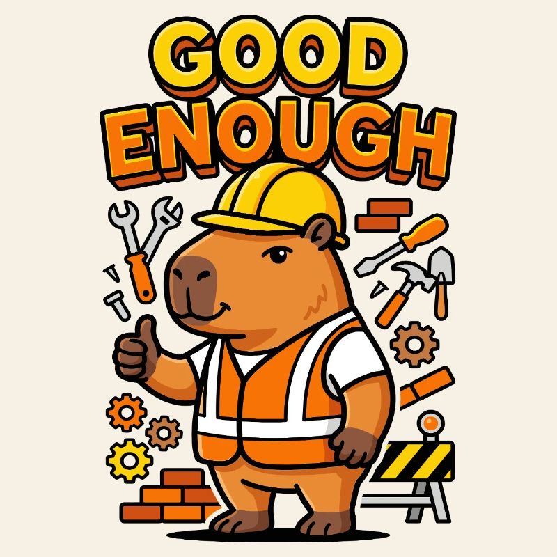 Capybara Construction Worker Good Enough