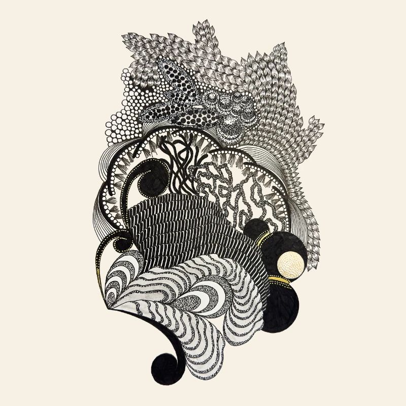 Black and White Decorative Waves Pattern