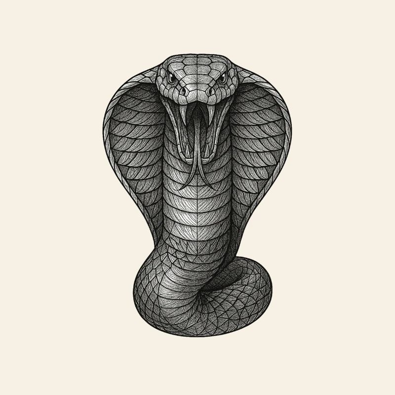 Kobra Graphitlinien-Illustration